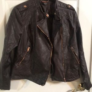 Faux leather coat
